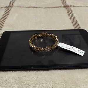 NWT Charming Charlie Elegant Gold and Pink Bracelet